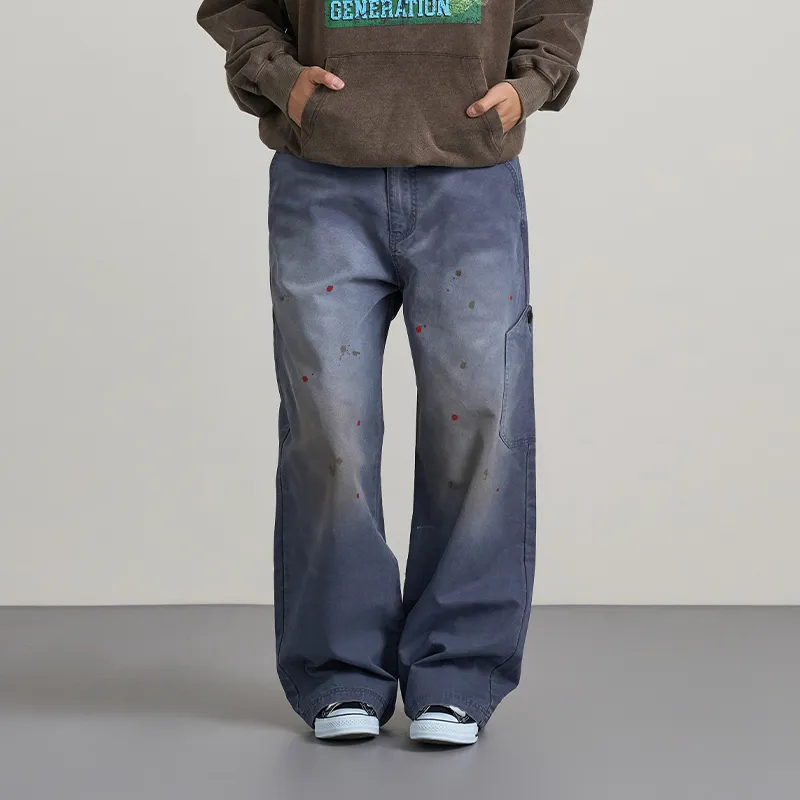 OCCUPY Casual Pants Unisex Washed Blue-2
