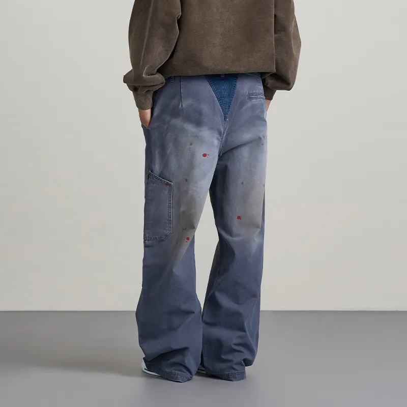 OCCUPY Casual Pants Unisex Washed Blue-5