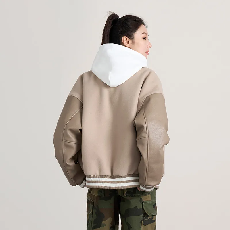 OCCUPY Basic Logo Series Baseball Jacket Unisex-3