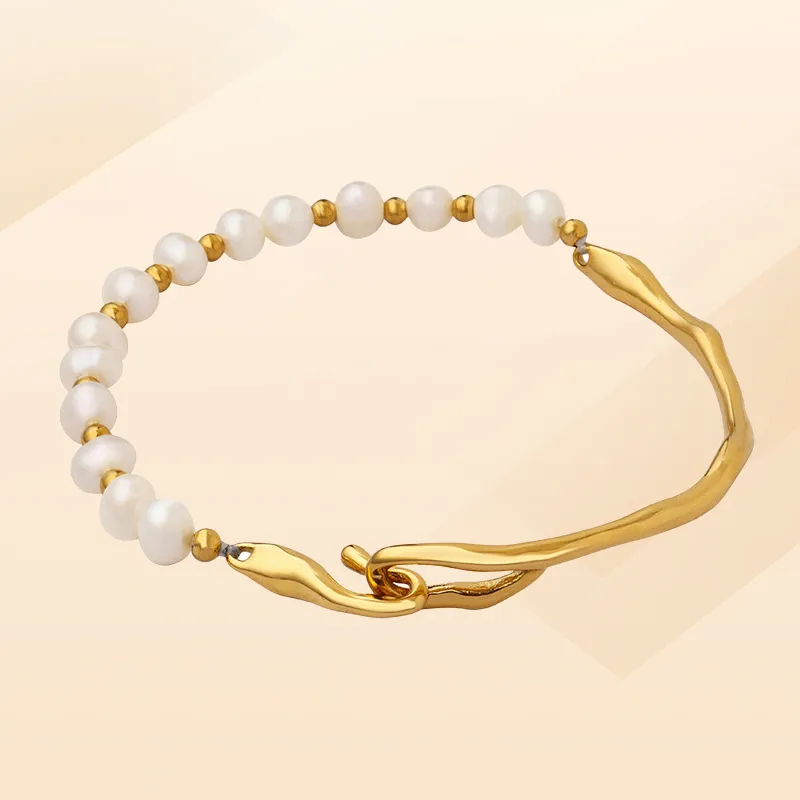 NAITANG Titanium Steel, Freshwater Pearl Bracelets Unisex-2