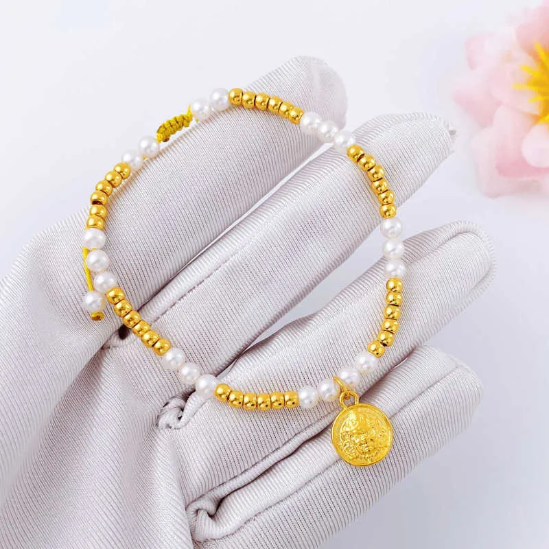 NAITANG Yellow Jambhala 5D Hard Gold Fortune Bead With Adjustable Design Solid Gold Fixed Price Gold Bracelet Unisex-1