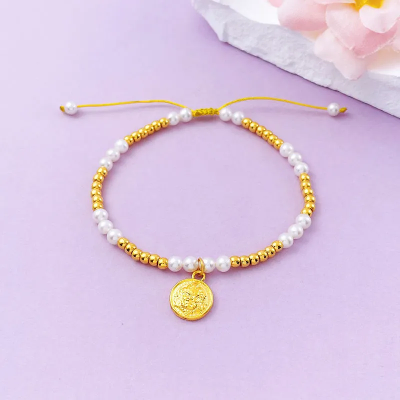 NAITANG Yellow Jambhala 5D Hard Gold Fortune Bead With Adjustable Design Solid Gold Fixed Price Gold Bracelet Unisex-2