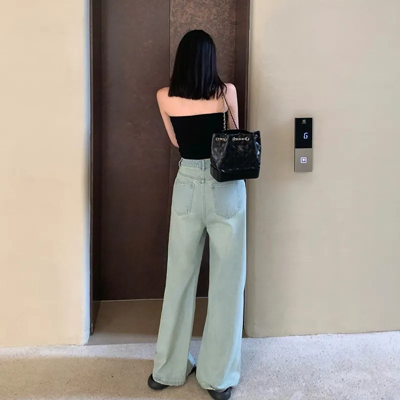 ZHOUMIAO Jeans Women's Light Blue-2