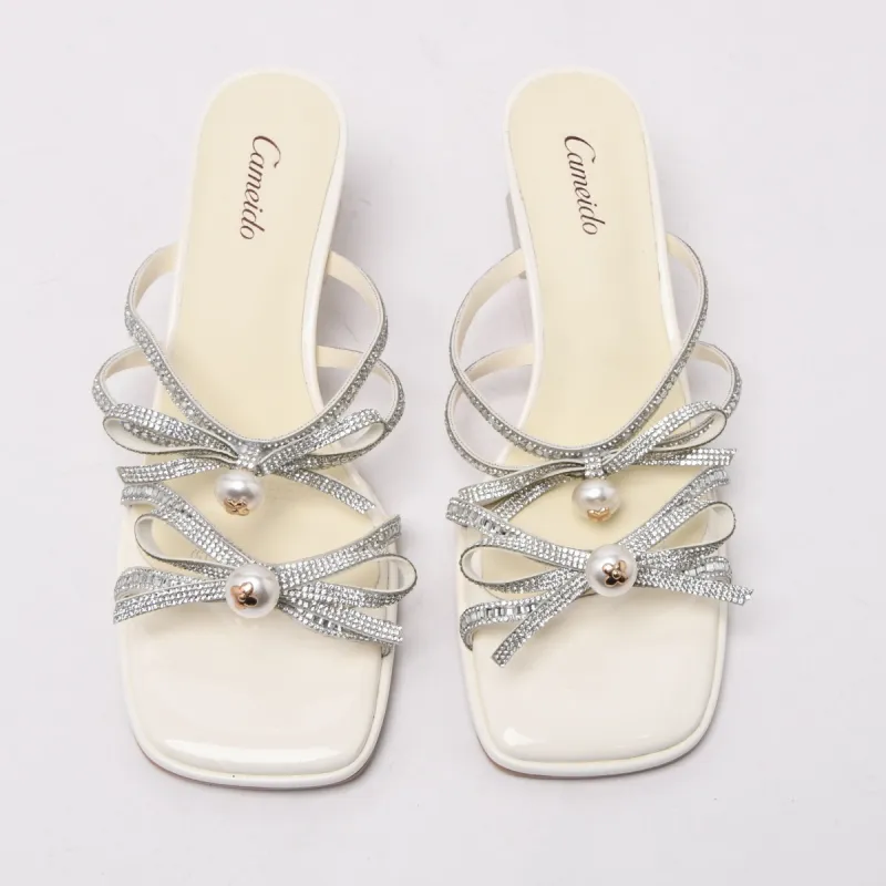 CAMEIDO Slip Resistant Slide Slippers Women's White-2