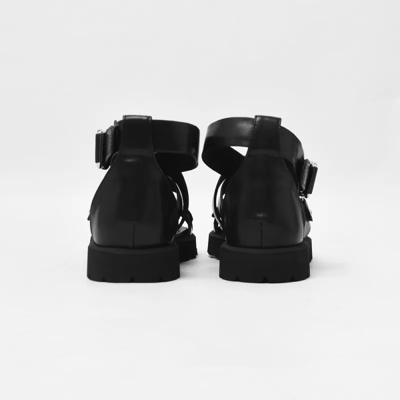 CAMEIDO Roman Sandals Women's Black-3