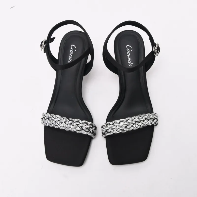 CAMEIDO One Strap Sandals Women's Black-2