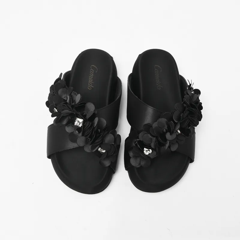CAMEIDO Slip Resistant Slide Slippers Women's Black-2