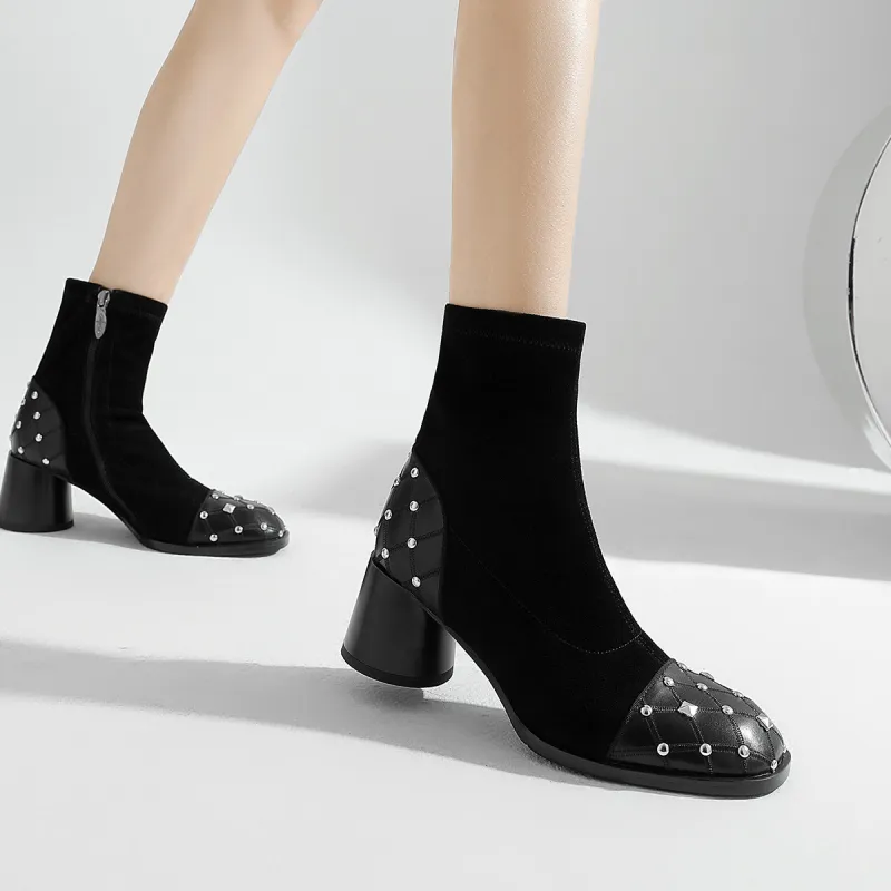 CAMEIDO Ankle Boots 6cm Women's Black-8