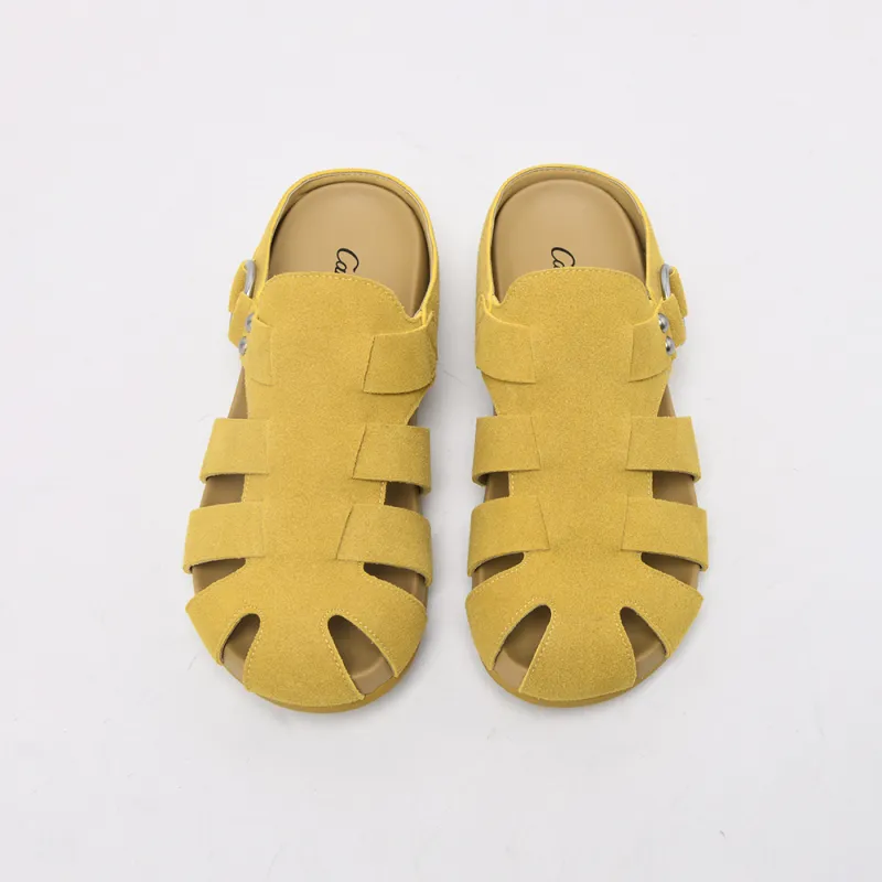 CAMEIDO Rubber Sole Slip Resistant Closed Toe Slippers Women's Yellow-2