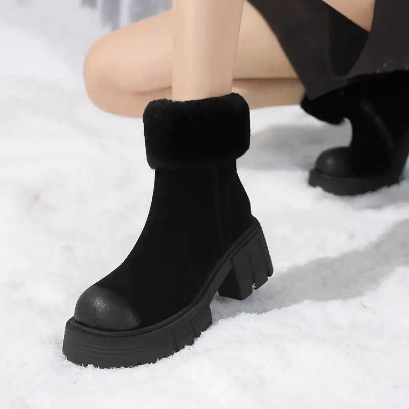 CAMEIDO Thermal Snow Boots Women's Black-3