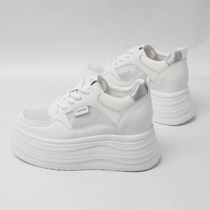 CAMEIDO Breathable And Lightweight Low Top Casual Shoes Women's White-3