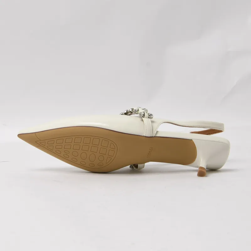 CAMEIDO Slim Heel High Heels Women's Ecru-4
