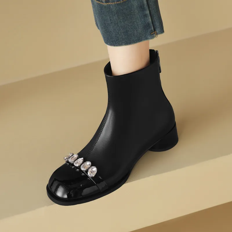 CAMEIDO Ankle Boots 3.5cm Women's Black-4