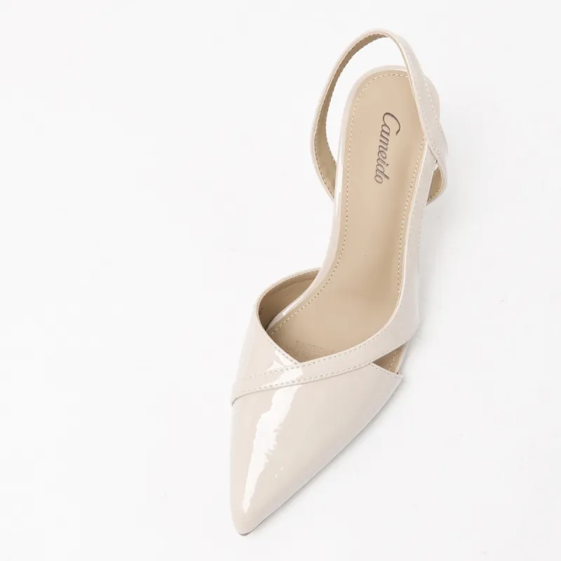 CAMEIDO Slim Heel High Heels Women's Nude-3