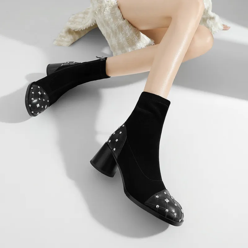 CAMEIDO Ankle Boots 6cm Women's Black-1