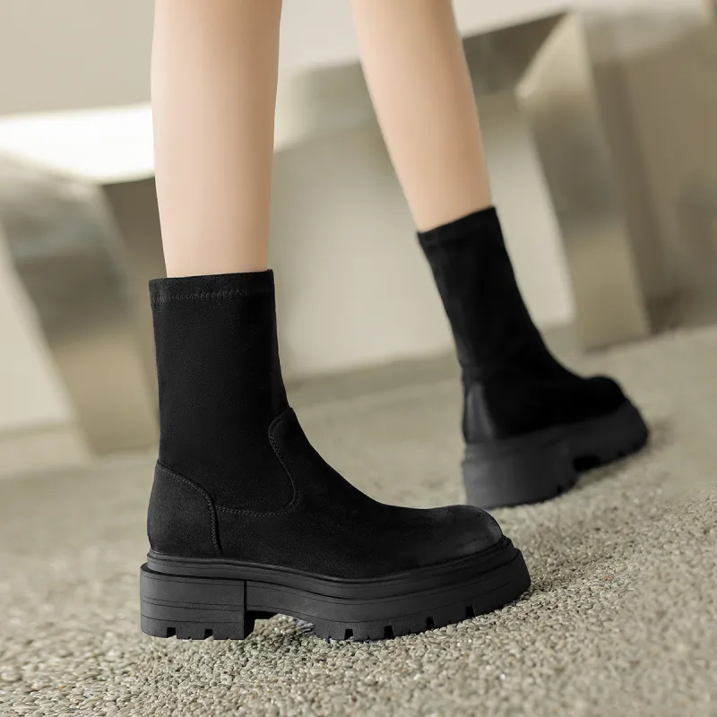 CAMEIDO Ankle Boots 5cm Women's Black-8