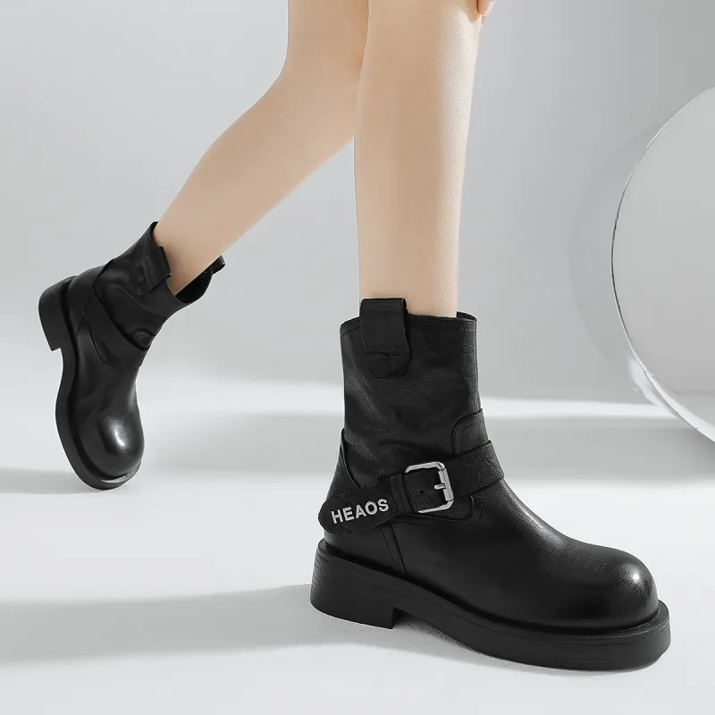CAMEIDO Ankle Boots 4cm Women's Black-1