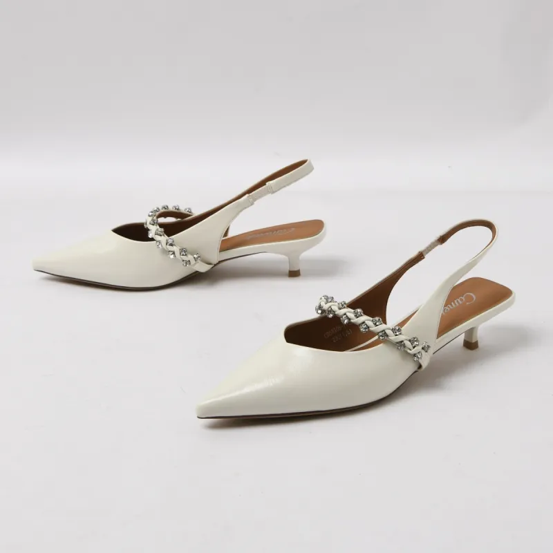 CAMEIDO Slim Heel High Heels Women's Ecru-3