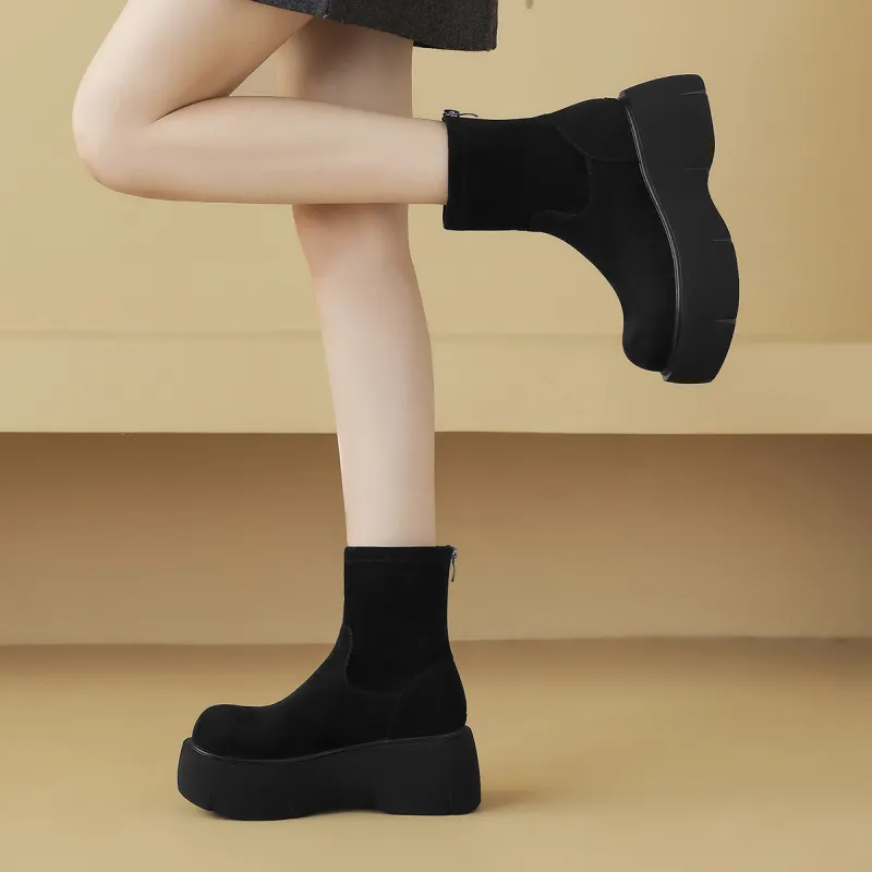 CAMEIDO Ankle Boots 7cm Women's Black-1
