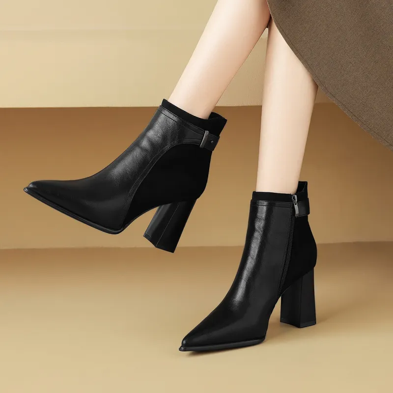 CAMEIDO Ankle Boots 8.5cm Women's Black-3