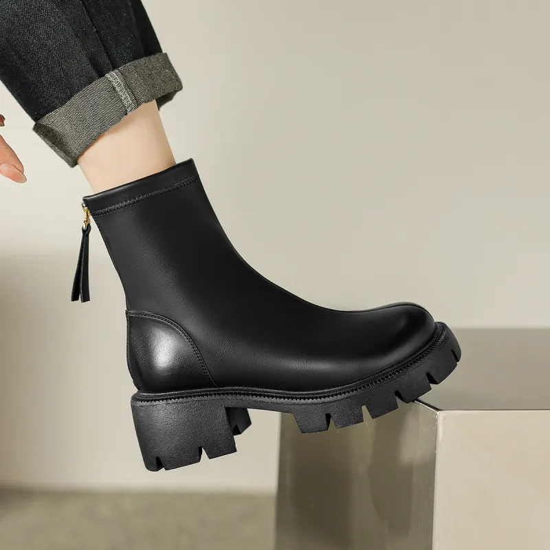 CAMEIDO Ankle Boots 5.5cm Women's Black-5