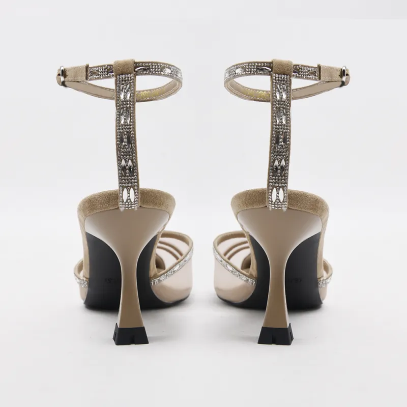 CAMEIDO Slim Heel High Heels 7.5cm Women's Camel-3
