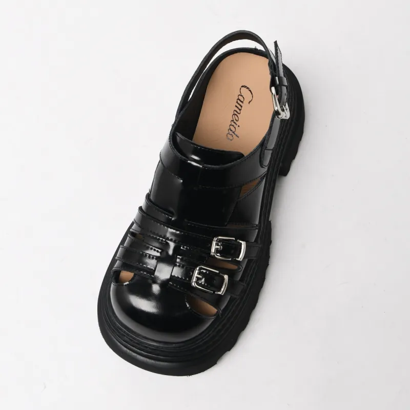 CAMEIDO Roman Sandals Women's Black-2