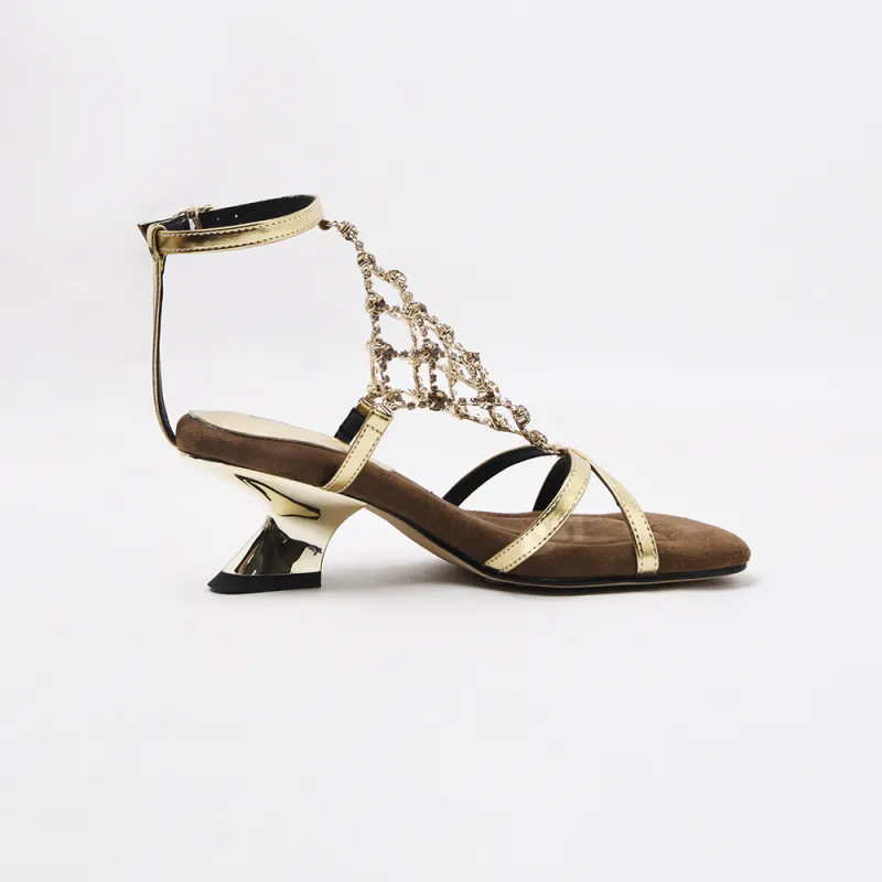 CAMEIDO Roman Sandals 6cm Women's Gold-1