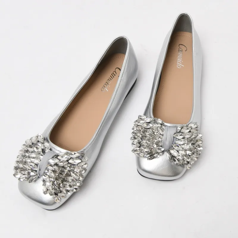 CAMEIDO Casual Single Shoes Women's Silver-2