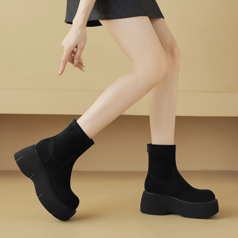 CAMEIDO Ankle Boots 7cm Women's Black-2