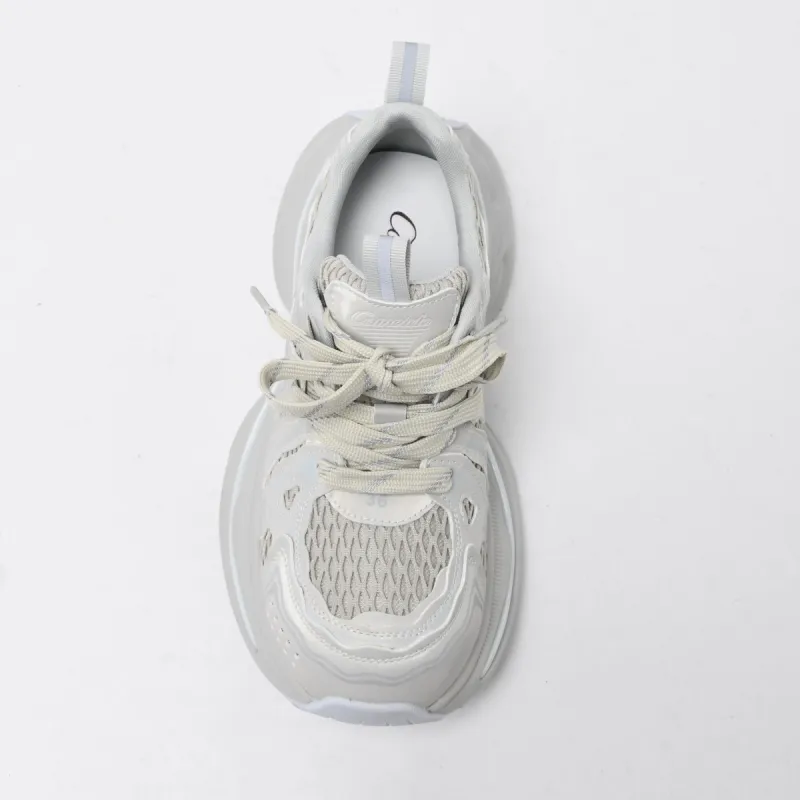 CAMEIDO Low Top Chunky Sneakers Women's Champagne Blue-2