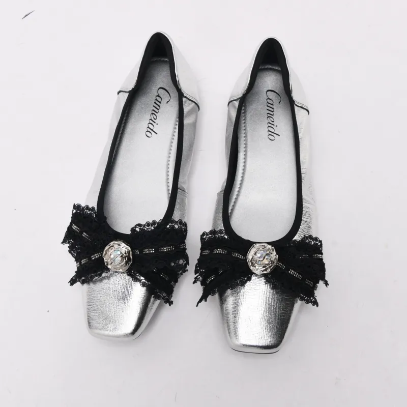 CAMEIDO Casual Single Shoes Women's Silver-2