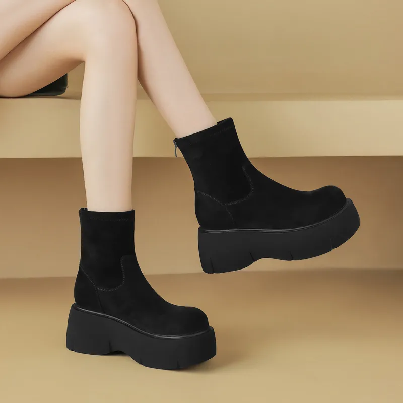 CAMEIDO Ankle Boots 7cm Women's Black-3
