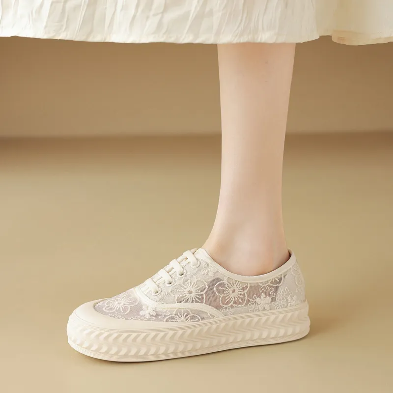 CAMEIDO Casual Single Shoes 3.5cm Women's Beige-4