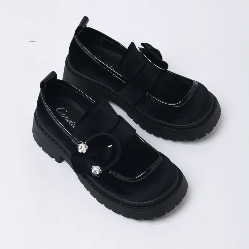 CAMEIDO Loafers 5cm Women's Black-2