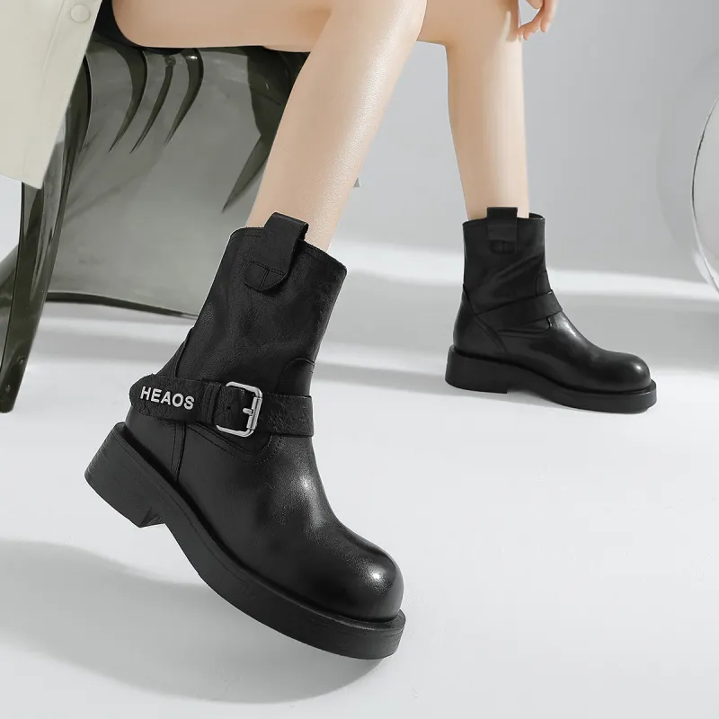 CAMEIDO Ankle Boots 4cm Women's Black-4