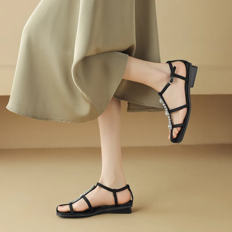 CAMEIDO Roman Sandals 2cm Women's Black-7