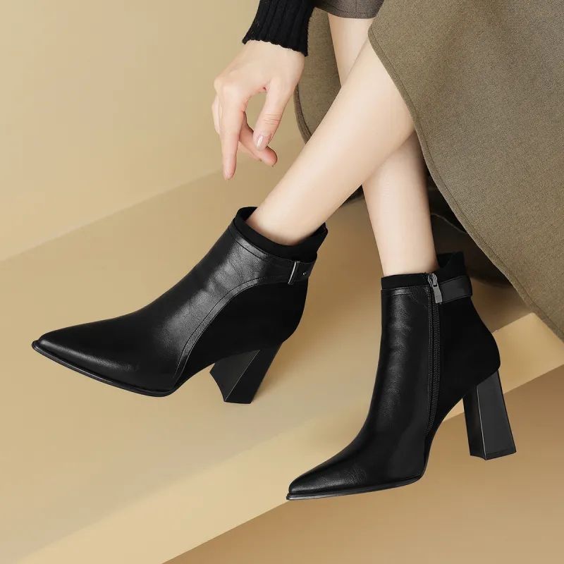 CAMEIDO Ankle Boots 8.5cm Women's Black-4