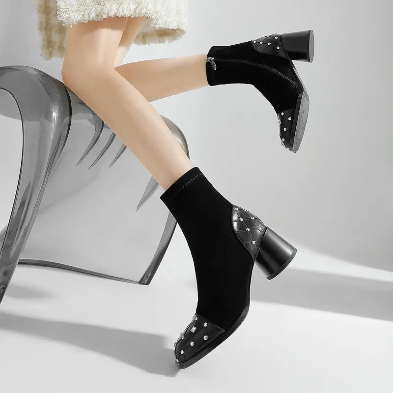 CAMEIDO Ankle Boots 6cm Women's Black-3