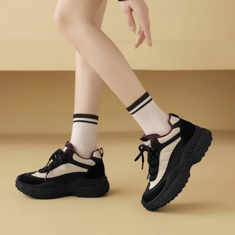 CAMEIDO Thermal Mid Top Casual Shoes Women's Black-1