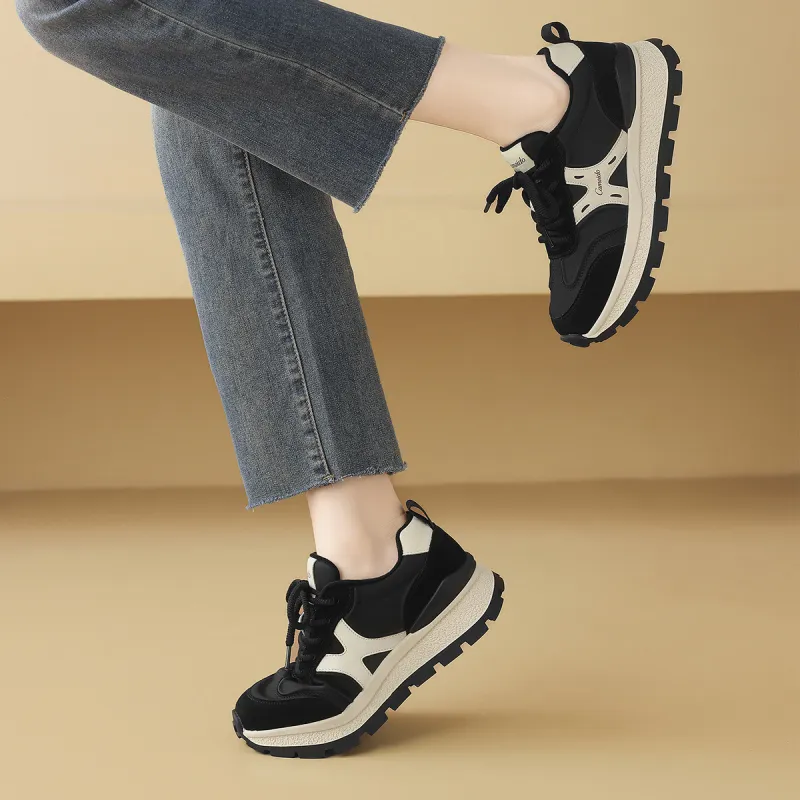 CAMEIDO Thermal Low Top Casual Shoes Women's Black-2