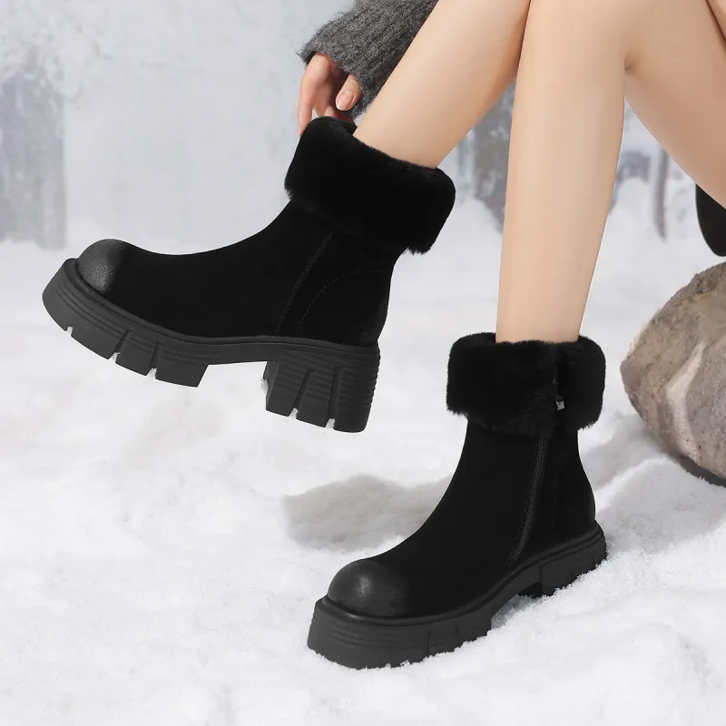 CAMEIDO Thermal Snow Boots Women's Black-2