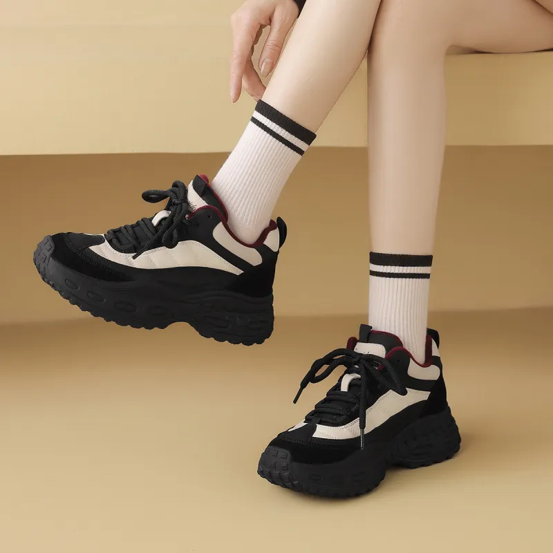 CAMEIDO Thermal Mid Top Casual Shoes Women's Black-2