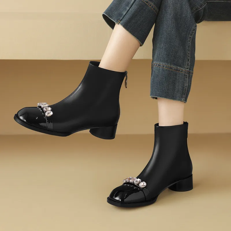 CAMEIDO Ankle Boots 3.5cm Women's Black-1