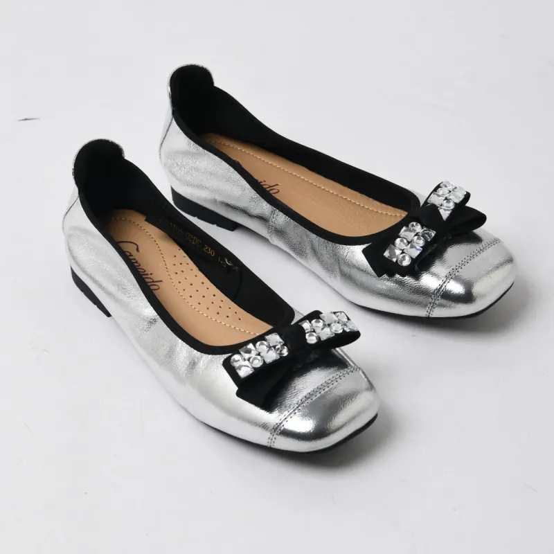 CAMEIDO Casual Single Shoes 1.5cm Women's Silver-3