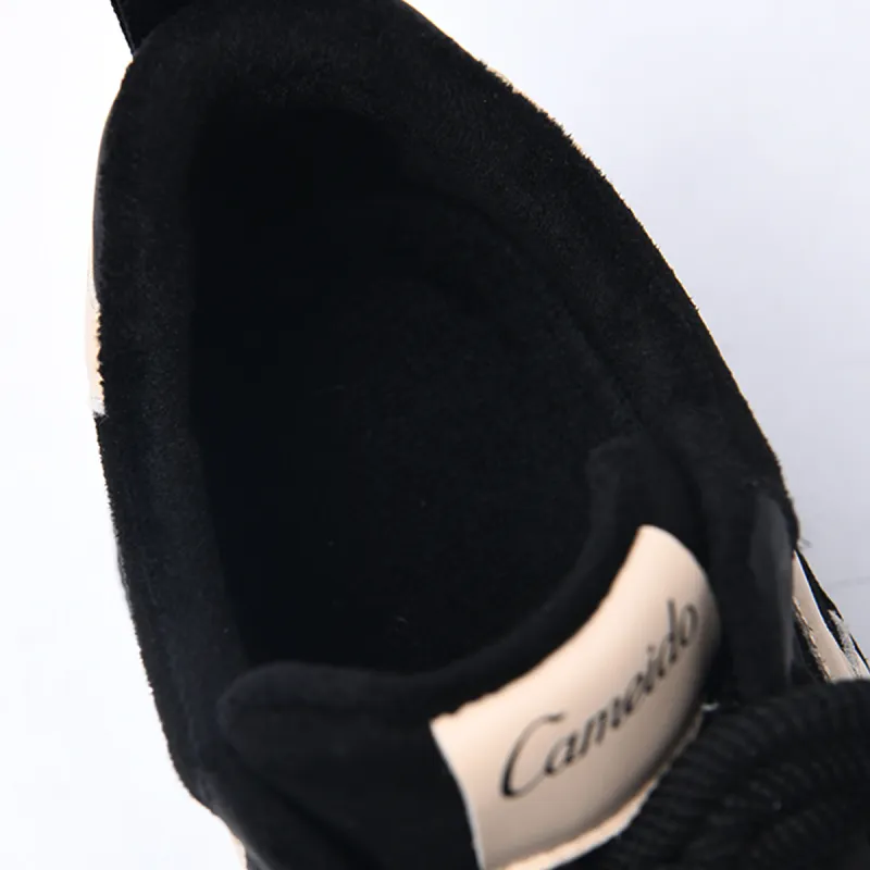 CAMEIDO Lightweight Mid Top Casual Shoes Women's Black-3