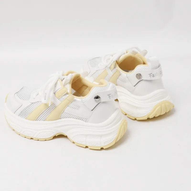 CAMEIDO Breathable And Lightweight Low Top Casual Shoes Women's Yellow-3