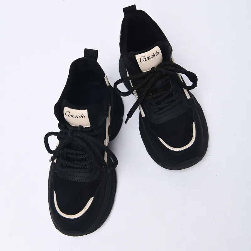 CAMEIDO Lightweight Mid Top Casual Shoes Women's Black-8