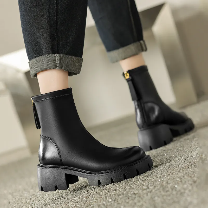 CAMEIDO Ankle Boots 5.5cm Women's Black-8