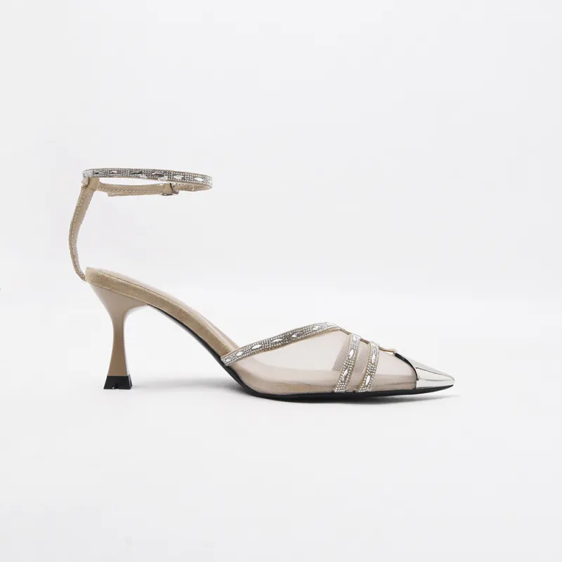 CAMEIDO Slim Heel High Heels 7.5cm Women's Camel-1